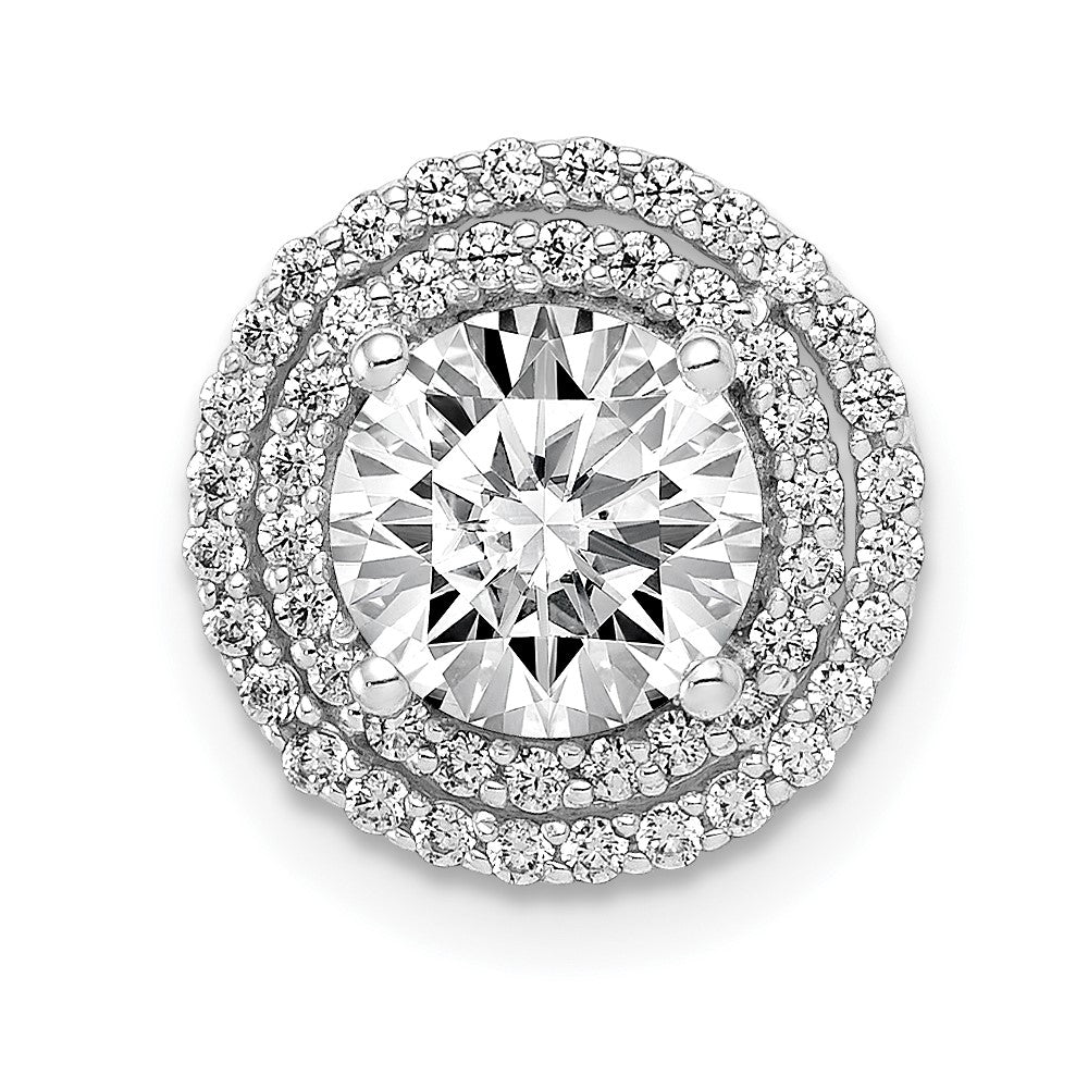 14k White Gold 6.5mm Center 1/4ct. Diamond Semi-mount Chain Slide