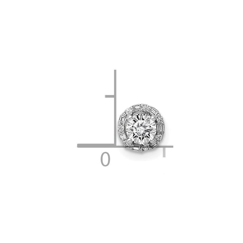 14k White Gold 4.1mm Center 1/20ct. Diamond Semi-mount Chain Slide