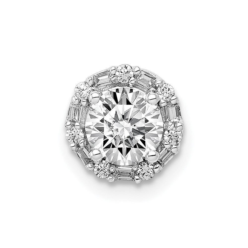 14k White Gold 5.2mm Center 1/10ct. Diamond Semi-mount Chain Slide