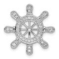 14k White Gold 1/4ct. Diamond Ship Wheel Pendant
