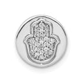 14k White Gold 1/10ct. Diamond Hamsa Chain Slide