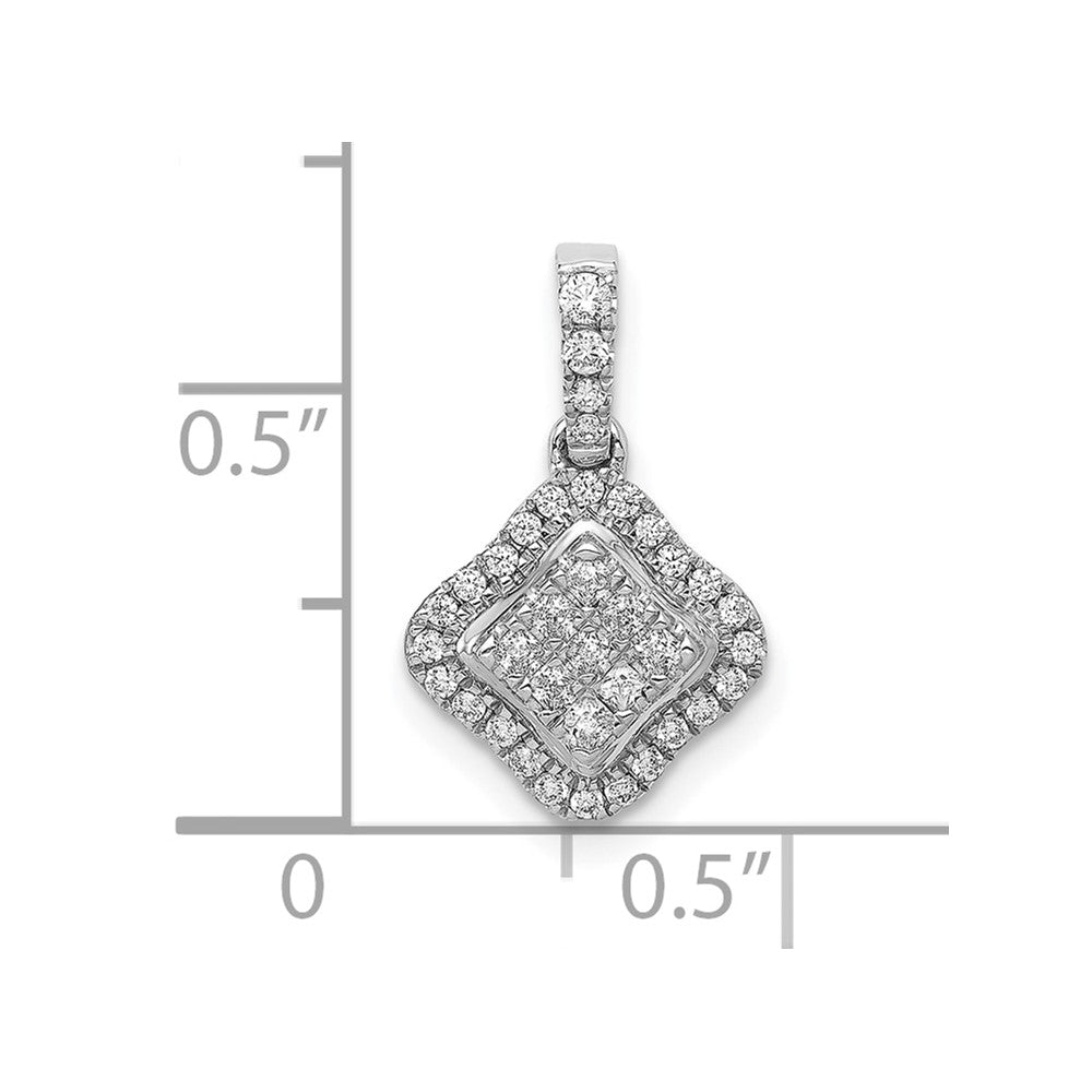 10k White Gold 1/4ct. Diamond Cluster Pendant