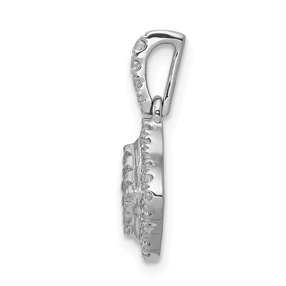 14k White Gold 1/4ct. Diamond Cluster Pendant