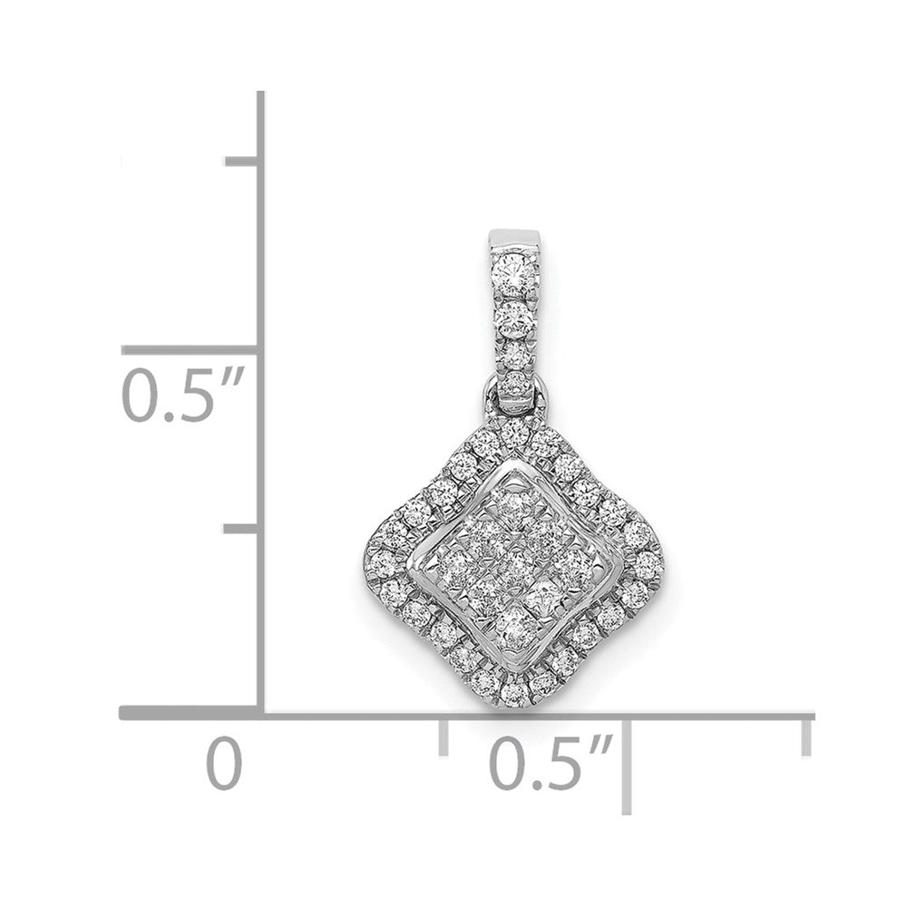 14k White Gold 1/4ct. Diamond Cluster Pendant