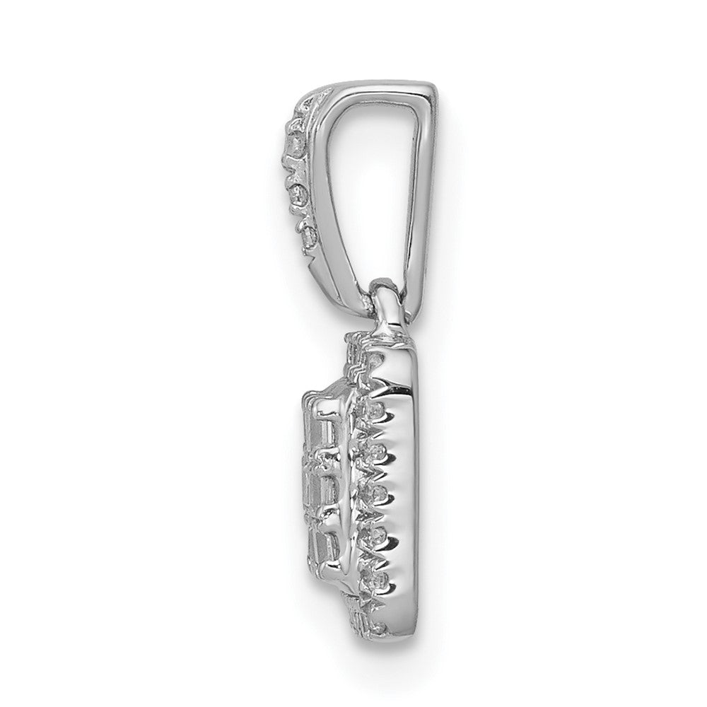 14k White Gold 1/4ct. Diamond Square Cluster Pendant
