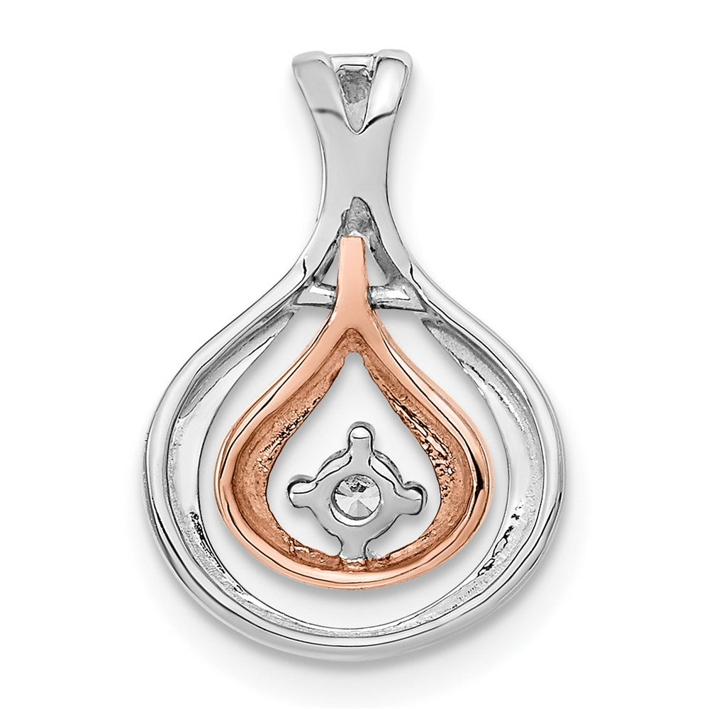 14k Two-tone Polished Fancy Diamond Chain Slide