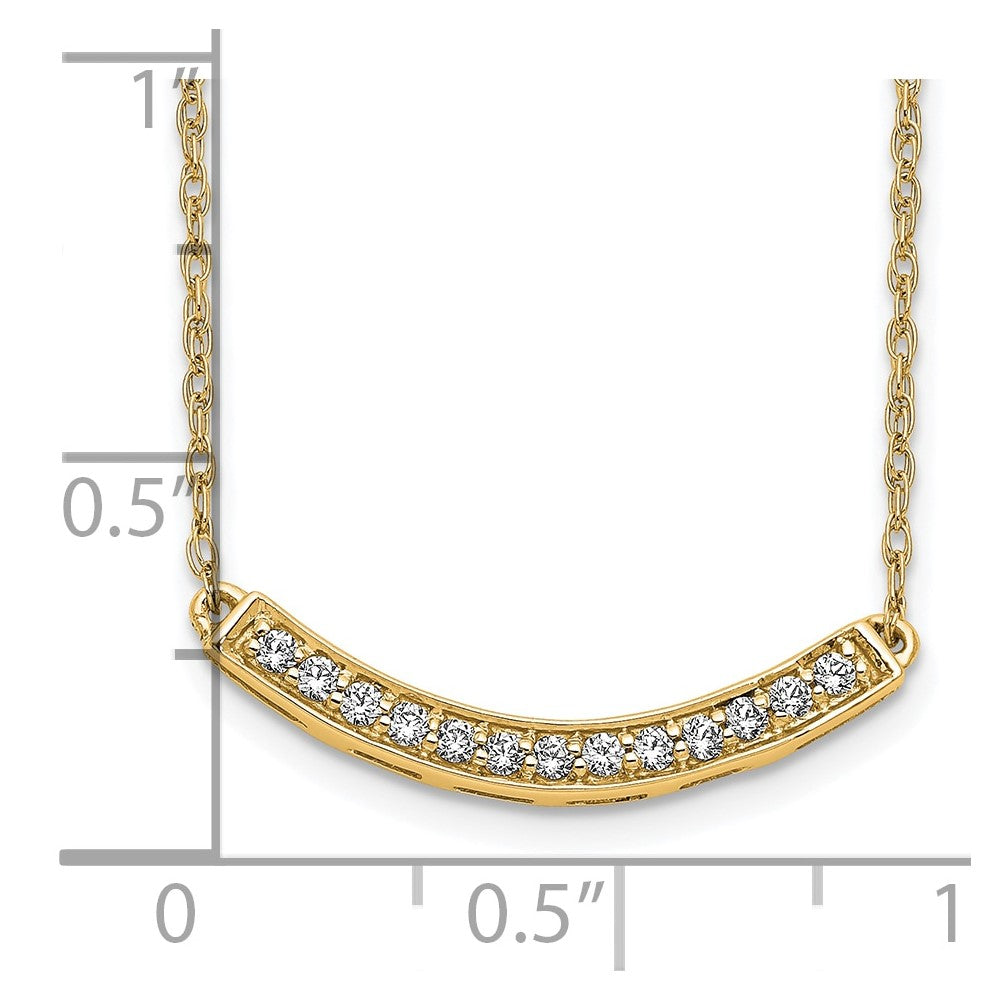 10k Diamond Curved Bar 18 inch Necklace