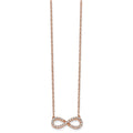 10k Rose Gold Polished Diamond Infinity Symbol 18 inch Necklace