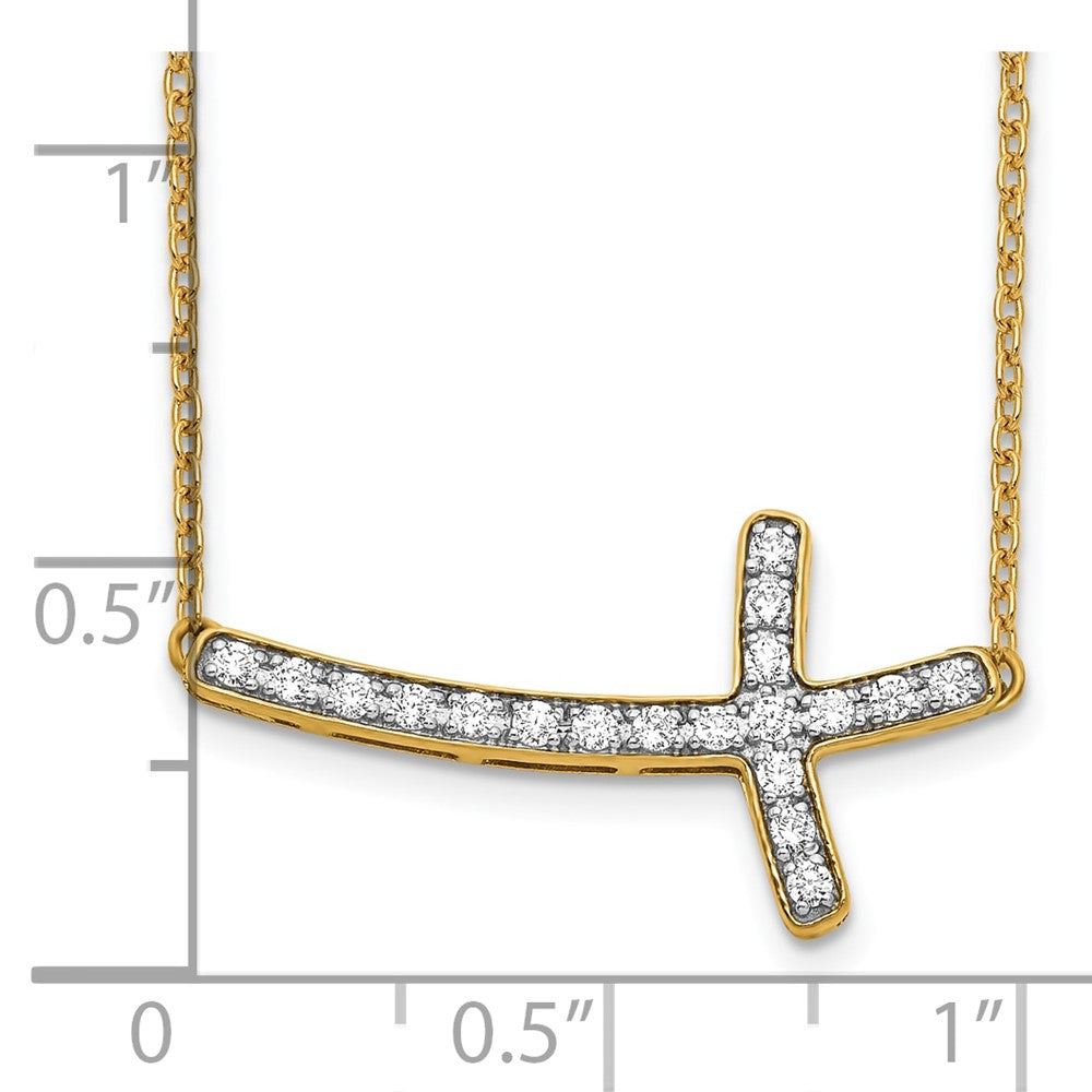 10k Diamond Sideways Cross Necklace