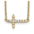 10k Diamond Sideways Cross Necklace