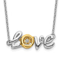 14k Two-tone LOVE Moving Diamond 18in Necklace