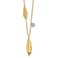 14k Diamond and Feathers 18 inch Necklace