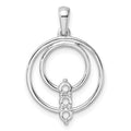 14k White Gold 2.7mm Three Stone Circle Pendant Mounting