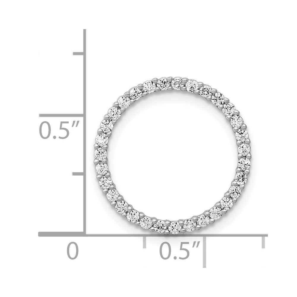 14k White Gold 3/8ct. Diamond Circle Chain Slide
