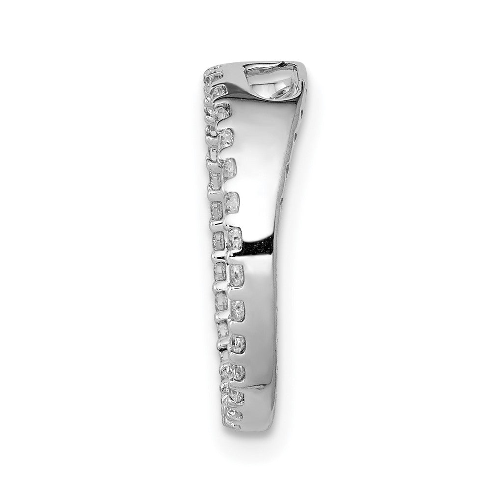 14k White Gold 1/4ct. Diamond Circle Chain Slide
