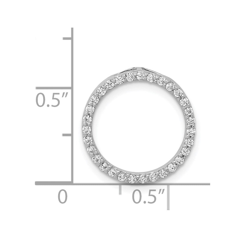 14k White Gold 1/4ct. Diamond Circle Chain Slide