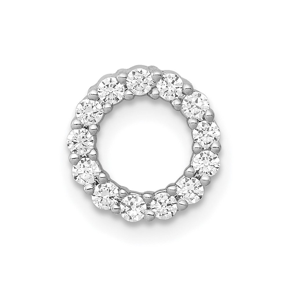 14k White Gold 1/4ct. Diamond Circle Chain Slide
