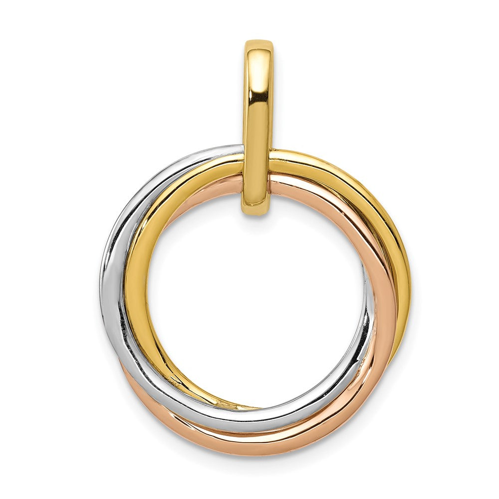14k Tri-color 1/10ct. Diamond Intertwined Circles Pendant