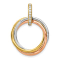 14k Tri-color 1/10ct. Diamond Intertwined Circles Pendant