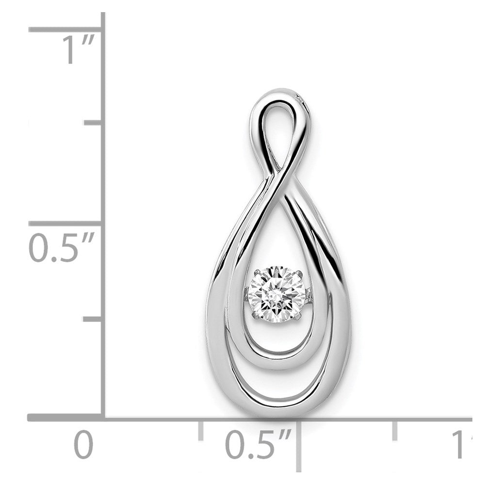 14k White Gold 1/4ct. Moving Diamond Infinity Slide Pendant