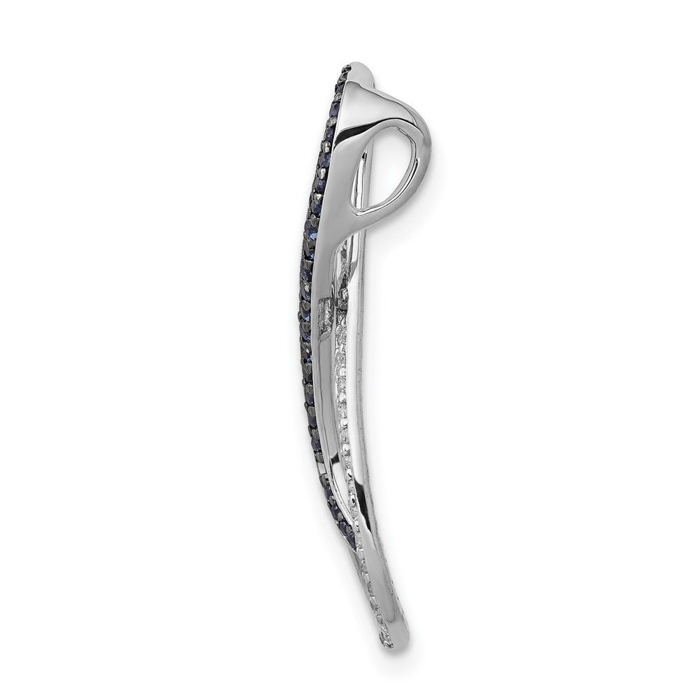 14k White Gold 1/5ct. Diamond/Blue Diamond Infinity Chain Slide