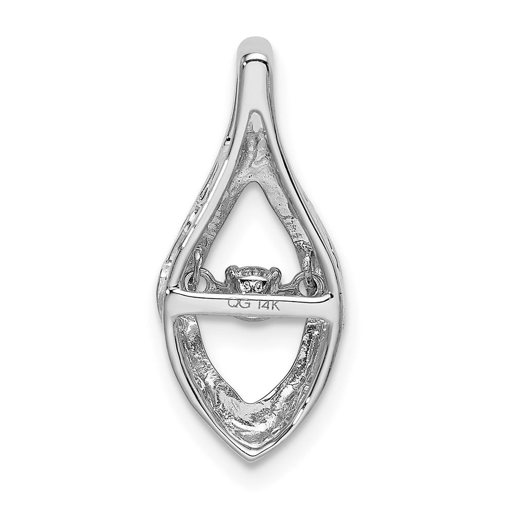 14k White Gold 1/10ct. Moving Diamond Slide Pendant