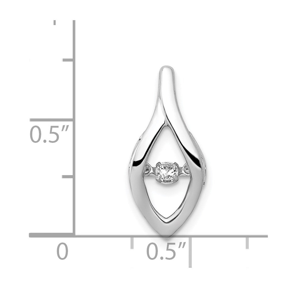 14k White Gold 1/10ct. Moving Diamond Slide Pendant