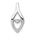 14k White Gold 1/10ct. Moving Diamond Slide Pendant