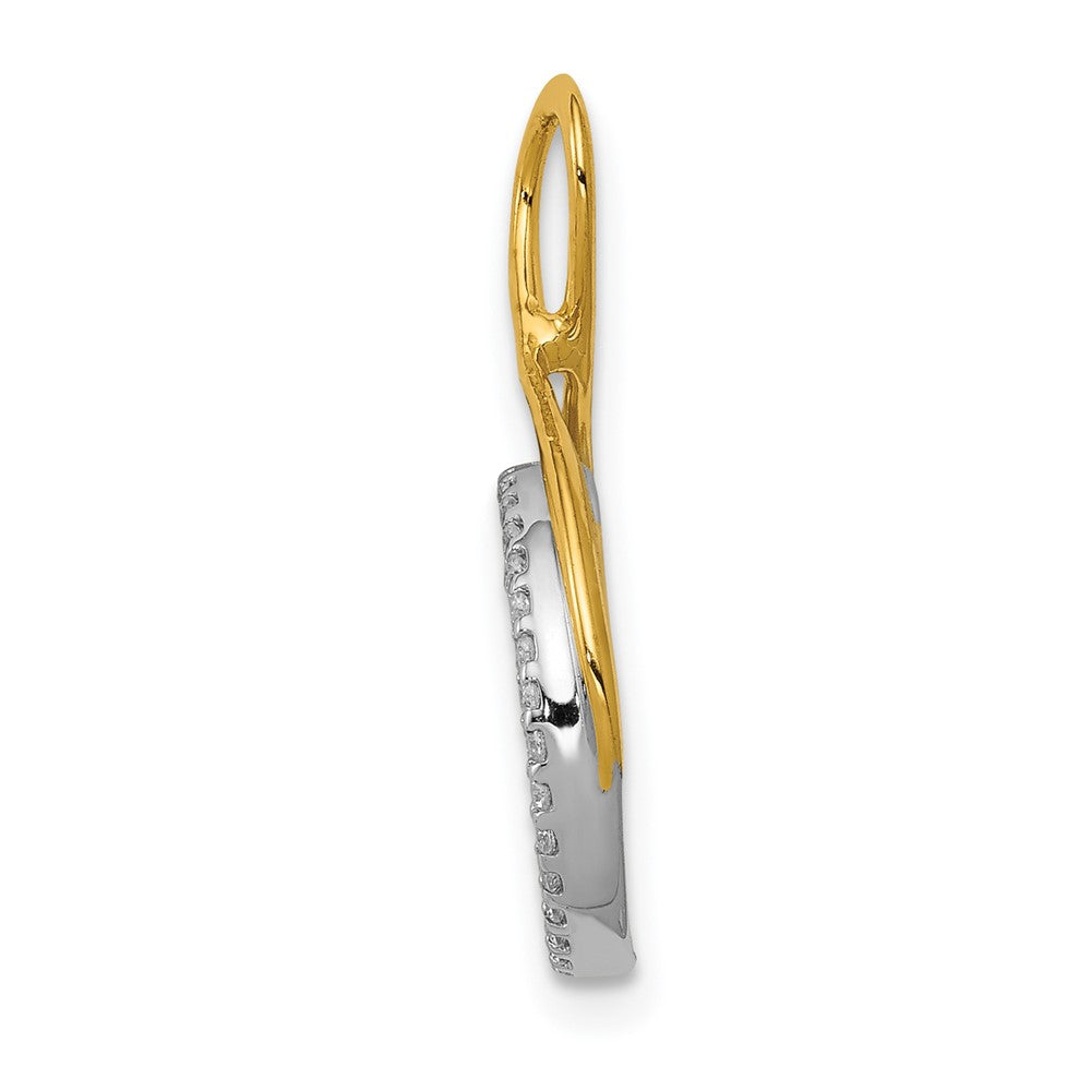14k Two-tone 1/10ct. Diamond Fancy Circle Chain Slide