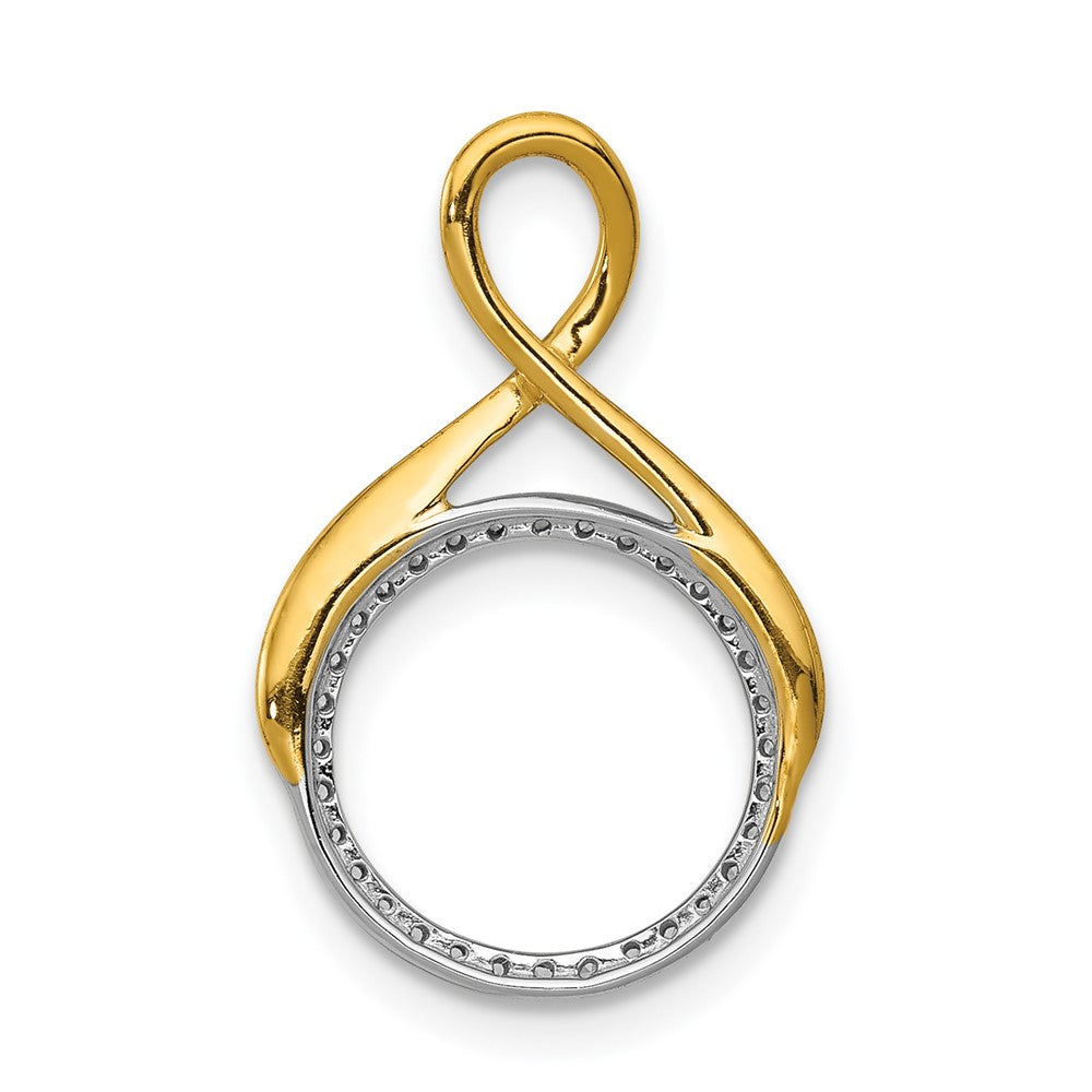 14k Two-tone 1/10ct. Diamond Fancy Circle Chain Slide
