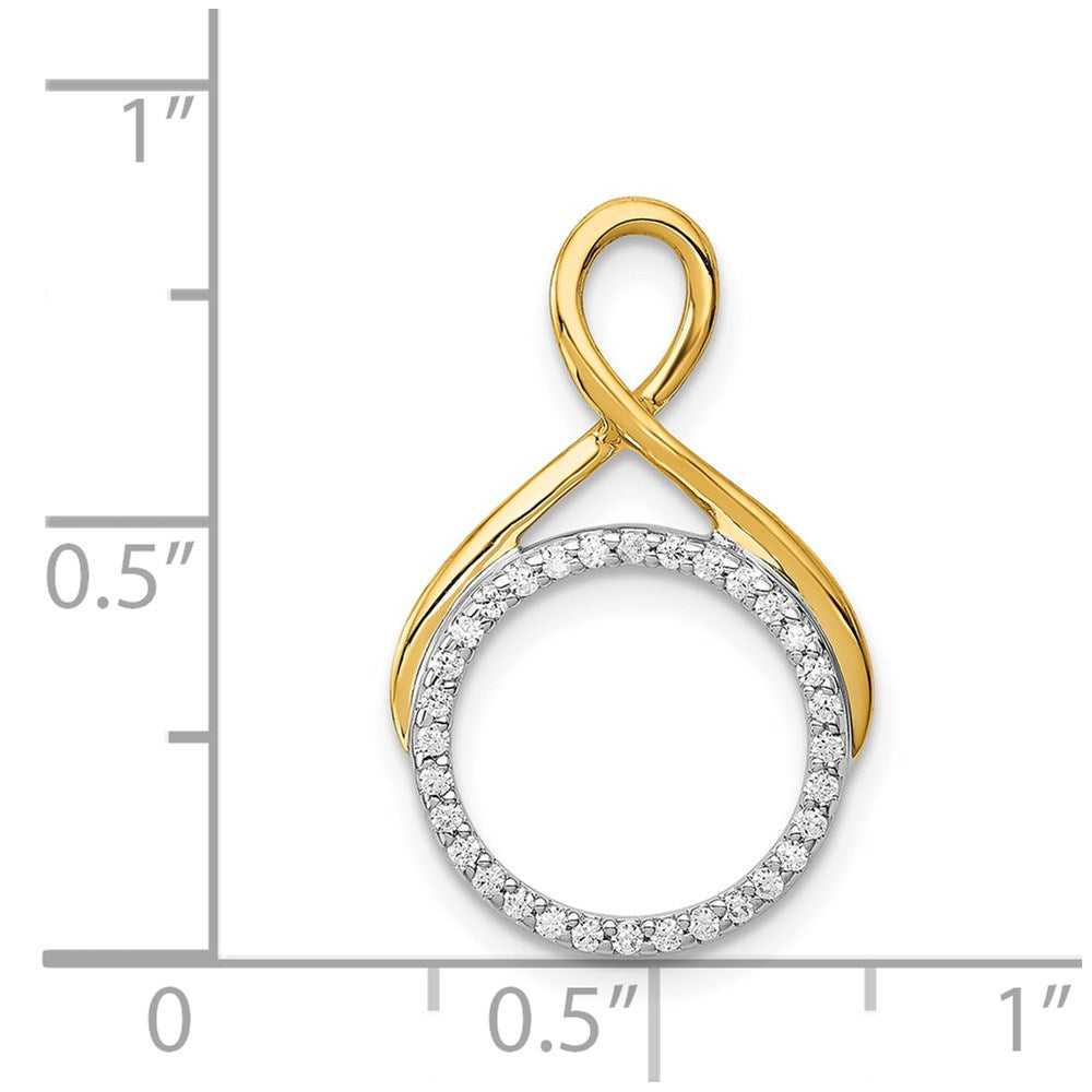 14k Two-tone 1/10ct. Diamond Fancy Circle Chain Slide