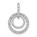 10k White Gold 1/4ct. Diamond Double Circle Dangle Pendant