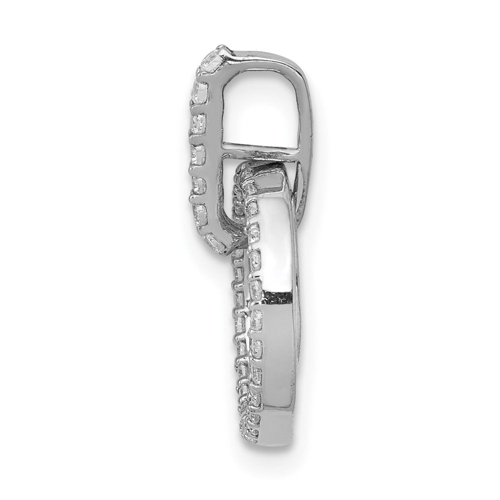 14k White Gold 1/4ct. Diamond Double Circle Dangle Pendant