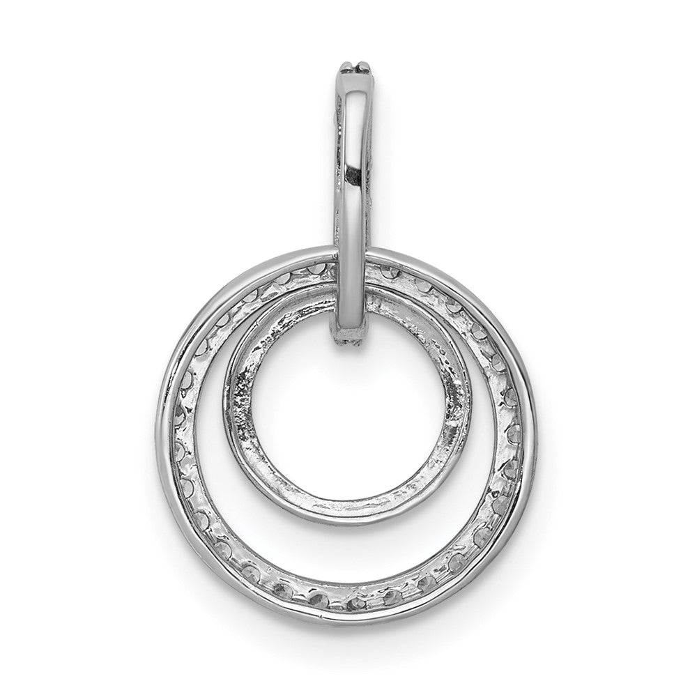 14k White Gold 1/4ct. Diamond Double Circle Dangle Pendant