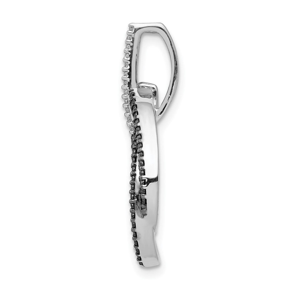 14k White Gold 1/3ct. White/Black Diamond Intertwined Ovals Pendant