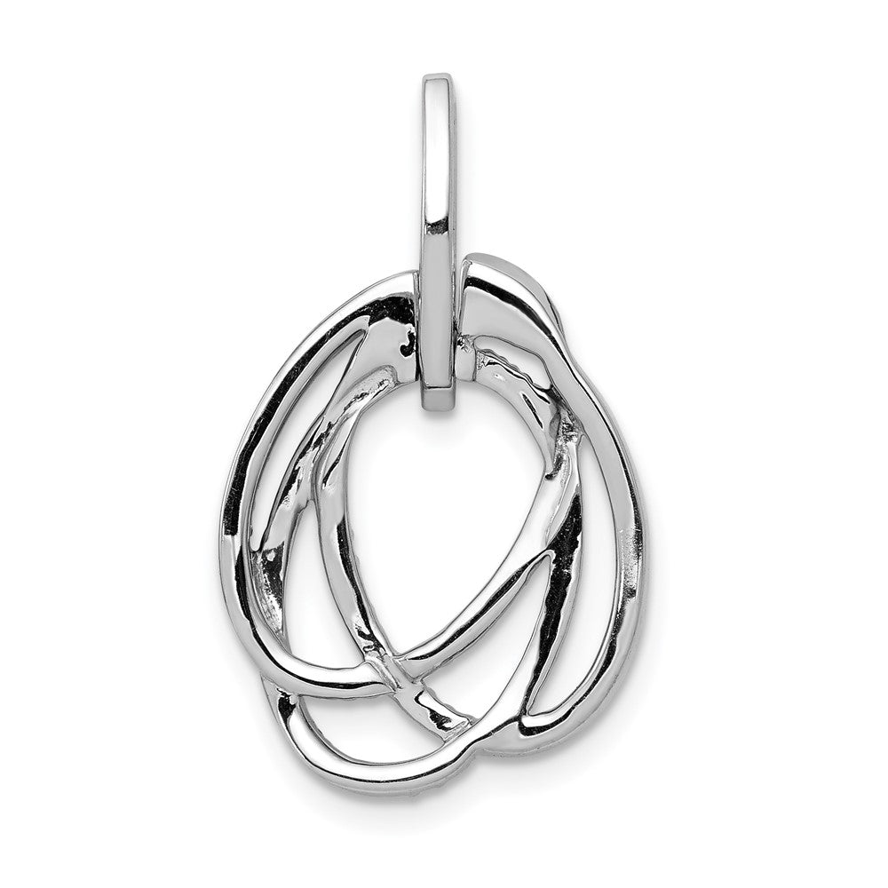 14k White Gold 1/3ct. White/Black Diamond Intertwined Ovals Pendant