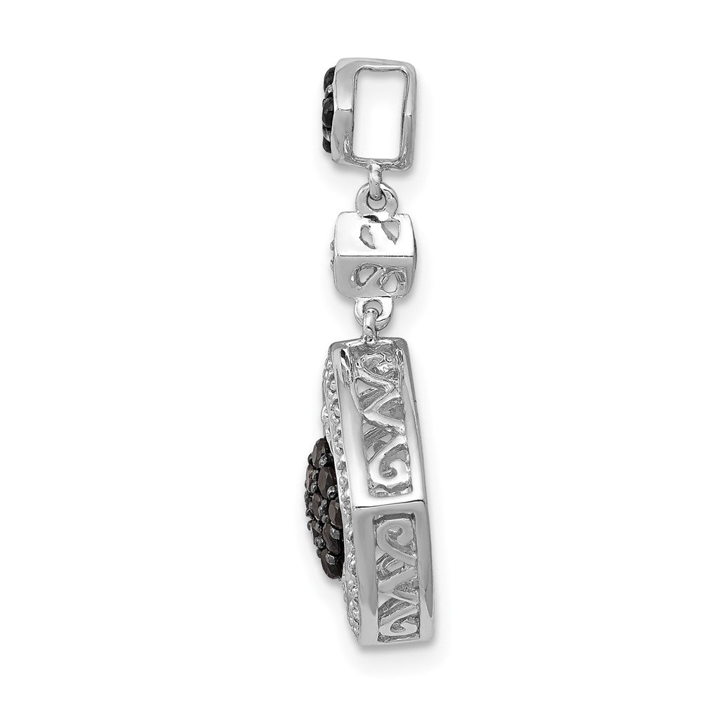 14k White Gold 1/4ct. White and Blue Diamond Dangle Pendant