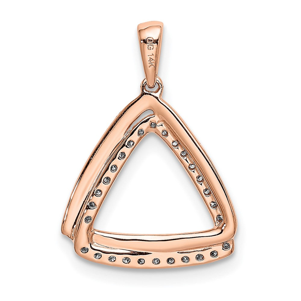 14k Rose Gold 1/6ct. Diamond Double Triangle Pendant