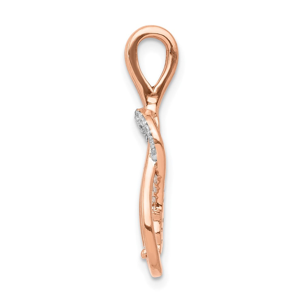 14k Rose Gold 1/6ct. Diamond Square Knot Slide Pendant