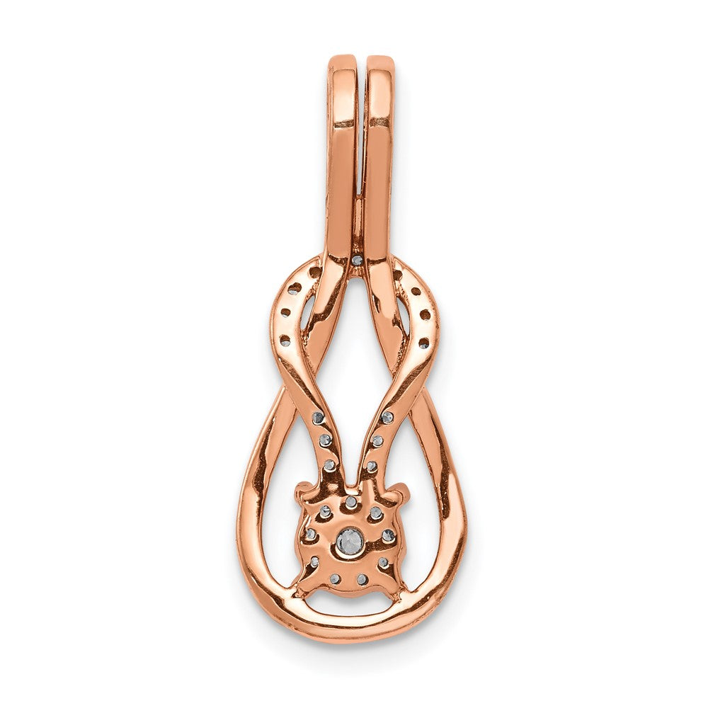14k Rose Gold 1/6ct. Diamond Square Knot Slide Pendant