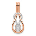 14k Rose Gold 1/6ct. Diamond Square Knot Slide Pendant