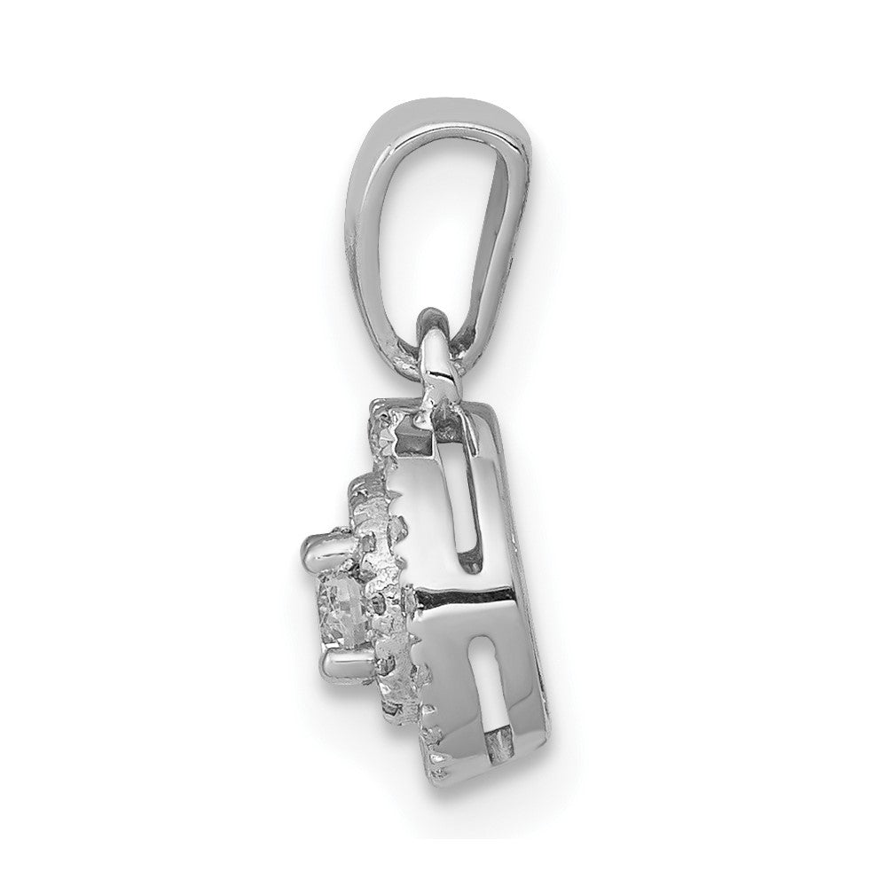 14k White Gold 1/4ct. Diamond Round Halo Cluster Pendant