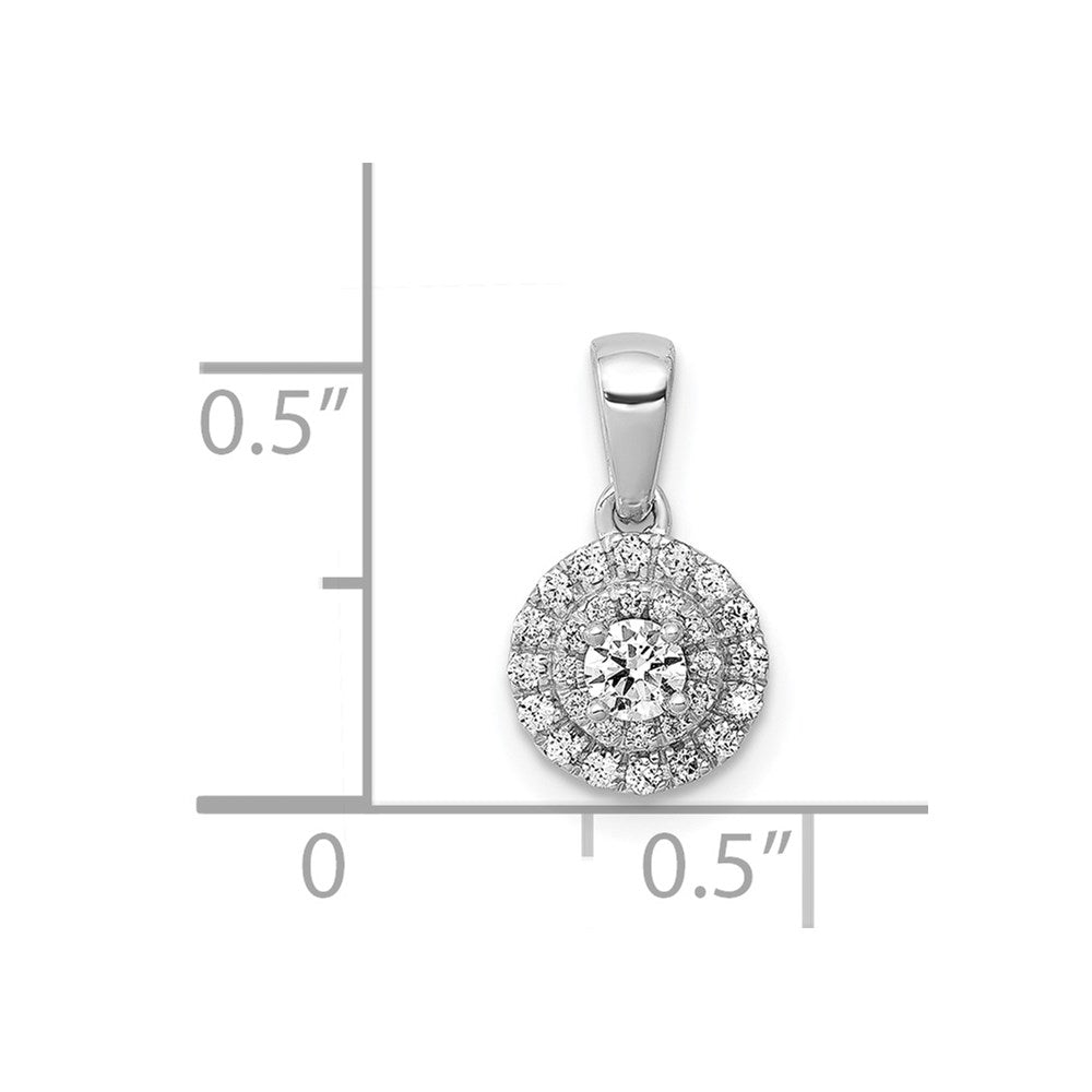 14k White Gold 1/4ct. Diamond Round Halo Cluster Pendant