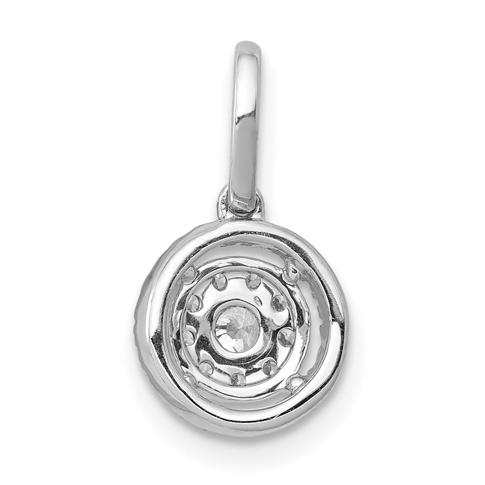 14k White Gold 1/4ct. Diamond Round Halo Cluster Pendant
