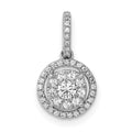 14k White Gold 1/4ct. Diamond Round Halo Cluster Pendant