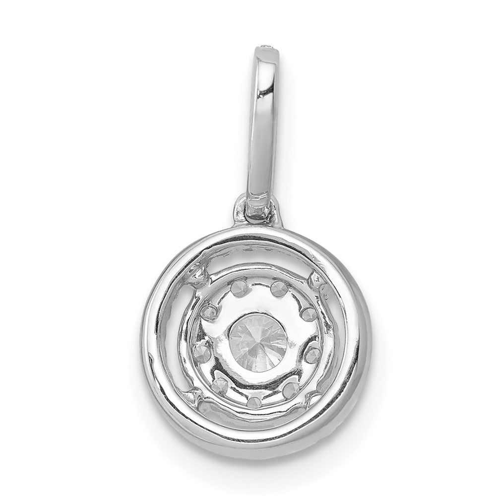 14k White Gold 1/3ct. Diamond Round Halo Cluster Pendant