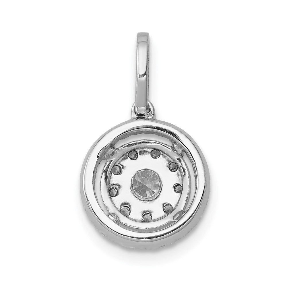14k White Gold 1/2ct. Diamond Round Halo Cluster Pendant