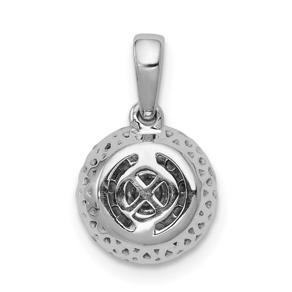 14k White Gold 1/3ct. Diamond Round Halo Cluster Pendant