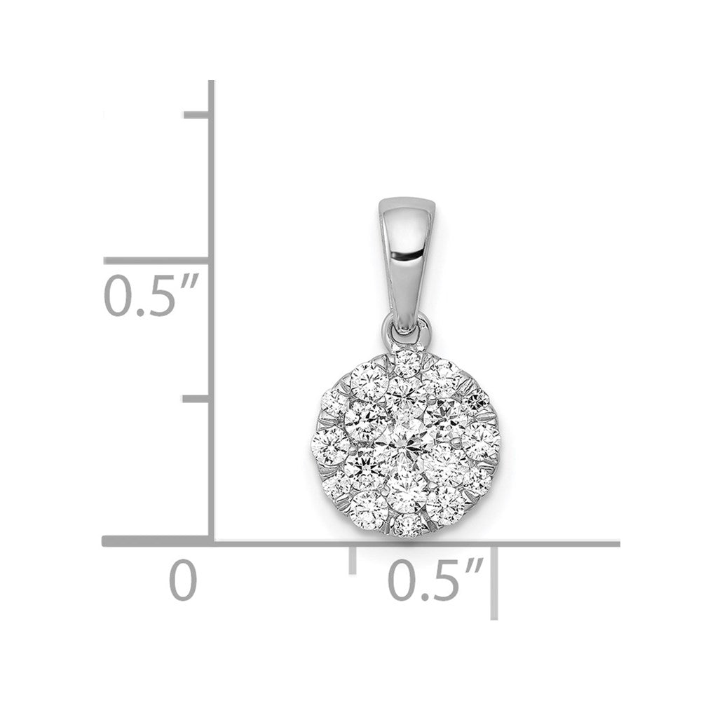 14k White Gold 1/2ct. Diamond Circle Cluster Pendant