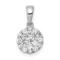 14k White Gold 1/2ct. Diamond Circle Cluster Pendant
